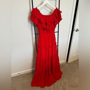 Red Off The Shoulder Maxi Dress from VICI